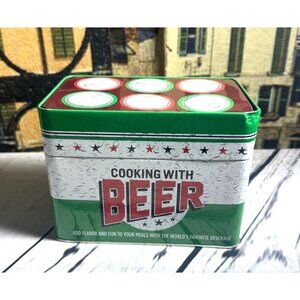 Cooking With Beer Recipe Card Tin Box With Metric Conversion Chart
